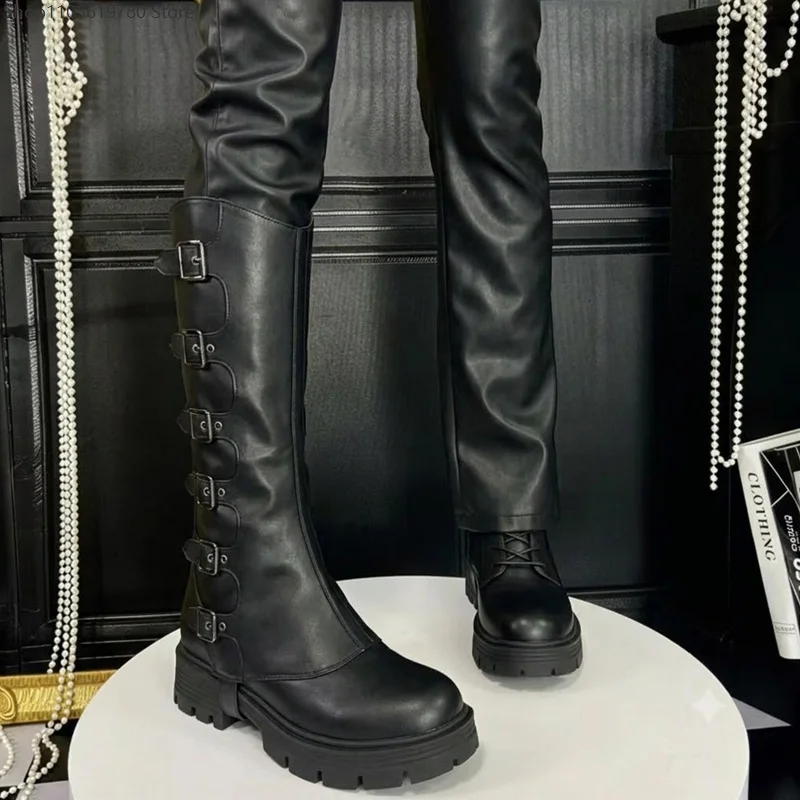 Gothic Medieval Style PU‑Leather Boot Covers Multi Metal Buckle Leg Guards Adjustable Leg Cuffs Adult Role‑play Cosplay Prop