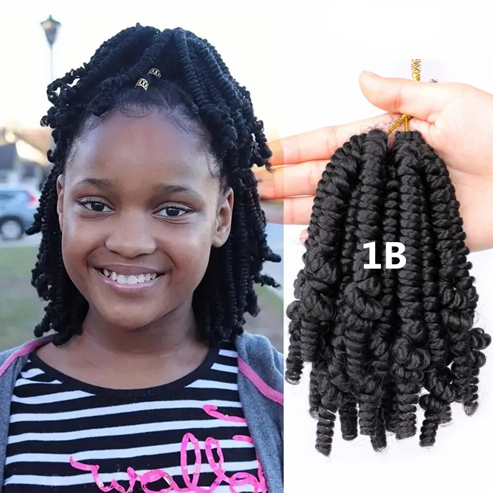 20 Roots 50g 6 Inch Synthetic Spring Twist Crochet Hair Extensions 1B/2#/T30/TBUG/T350 for Black Women Spring Crochet Braids