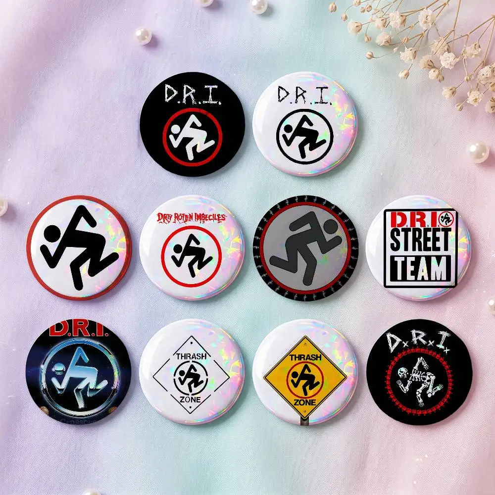 1pc Band D-D.R.I Thrash Zone Cartoon Style Badge Brooches On Backpack Decoration Round Enamel Pins For Accessorys