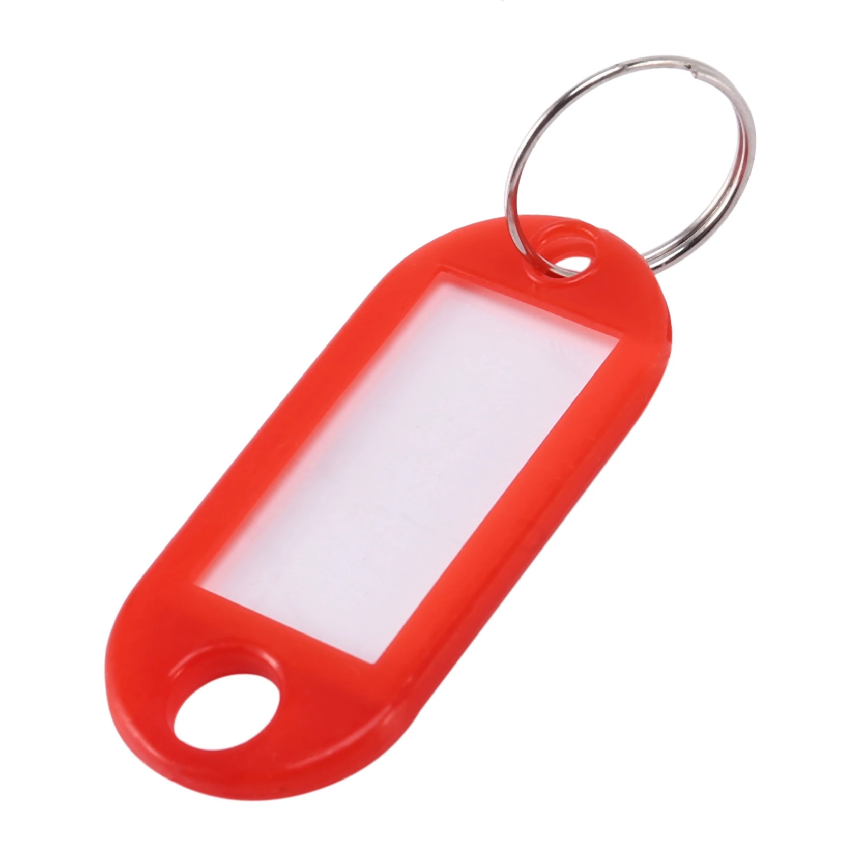 ABQR 20 قطعة من علامات ملصقات معرف المفاتيح المتنوعة، سلسلة مفاتيح بحلقة مفصلة (أحمر).