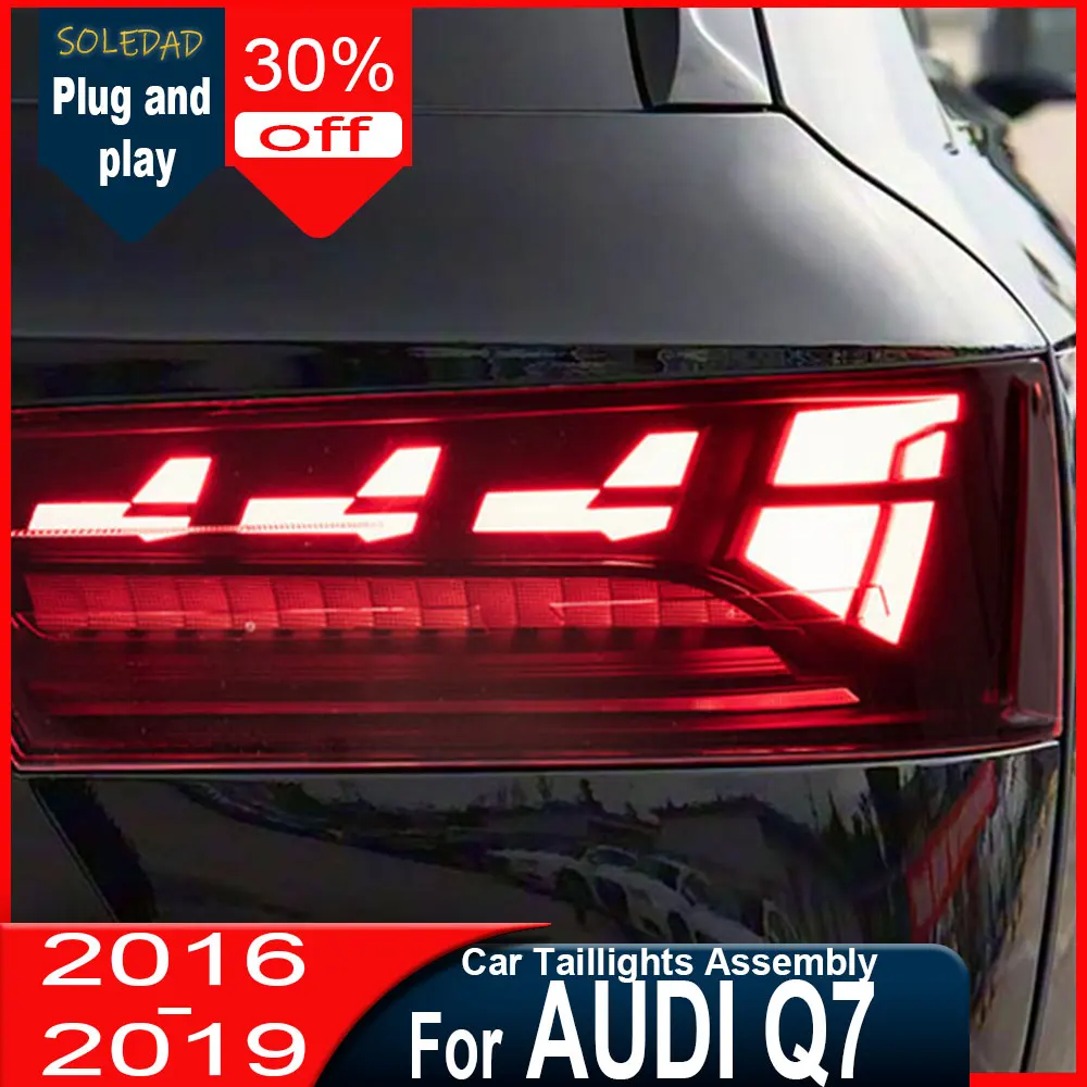 

Car LED taillights For Audi Q7 2016-2019 Dynamic Driving Lamp Brake Flowing Turn signal Light Car Accessories Plug And Play
