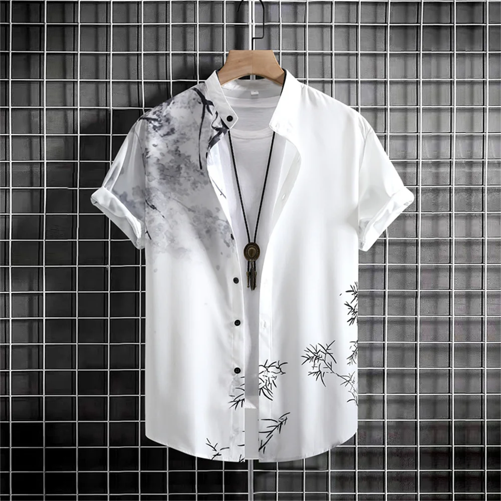 Simple Flower Men\'s Shirt 3d Printed Tops Fashion Loose Oversized Wear daily Casual Short Sleeved Shirt Comfort Men\'s Clothing