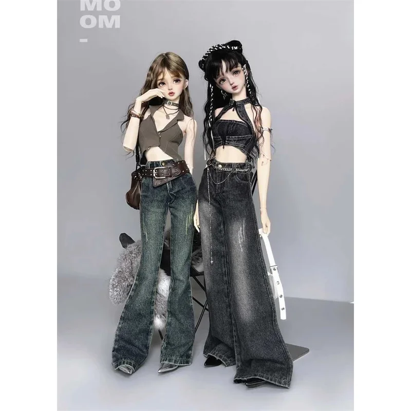 

BJD Doll Jeans Clothes Blue Girls Toys Elegant 1/3 1/4 Boot-cut Pants Denim Series Retro Wash Micro Wide Leg Doll Accessories