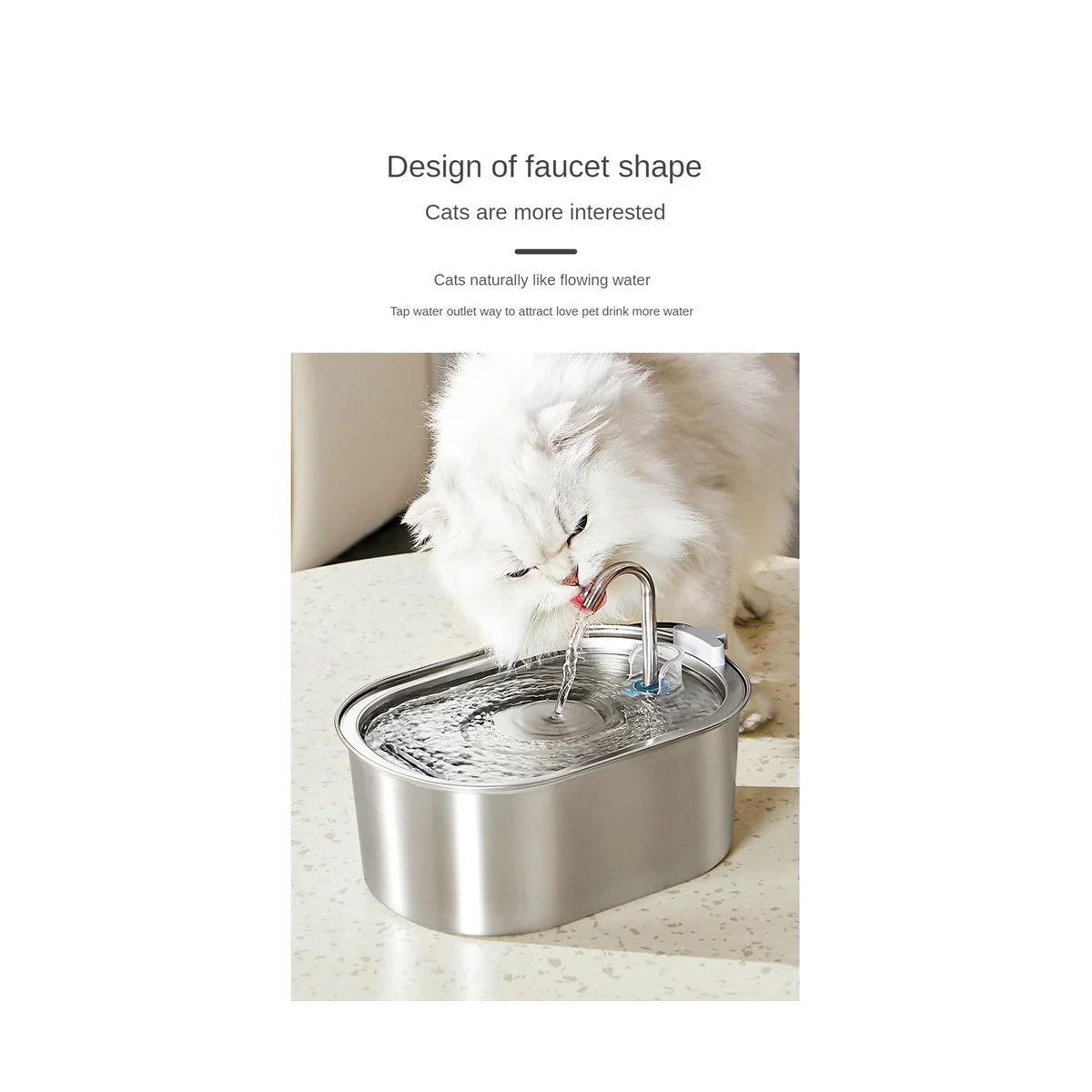 Cats Water Fountain Stainless 108Oz/3,2L Pet Water Fountain Dog Water Dispenser Cats Fountains for Drinking Bowl EU PLUG