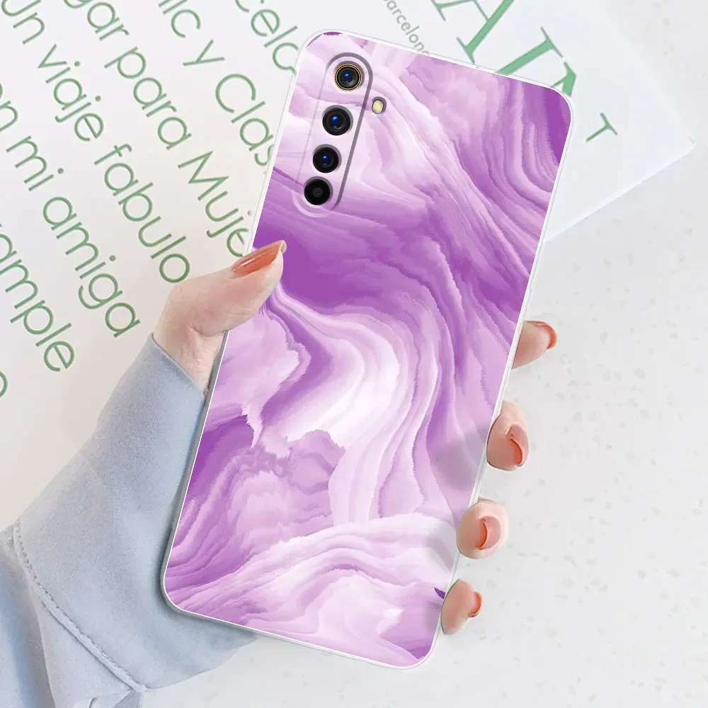 For Realme 6 Case Realme 6 Pro Watercolor Marble Transparent Cases For Realme 6S Cover For Realme6 i Silicone Back Bumper Funda