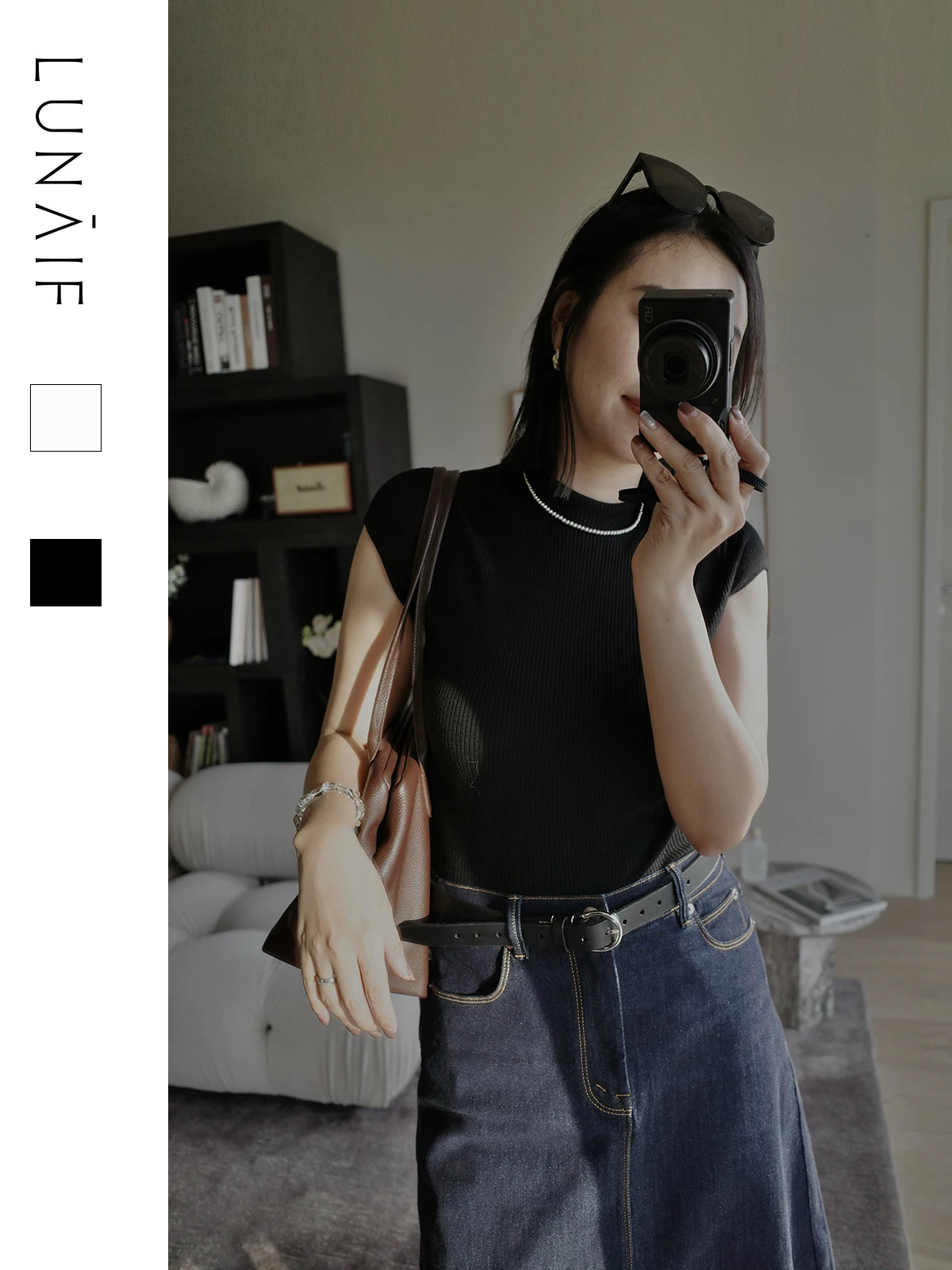 

LUNAIF Store's Upade Versatile 35 Micron Super200 Diamond Wool Svel Long Sve Base irt Soft Woolen Knitted Top f...