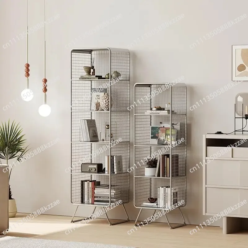 Nordic style Bookcase Multi-Tier Metal Storage Shelf Space Saving Living Room/Kids Book Organizer Sturdy Display Rack for Office