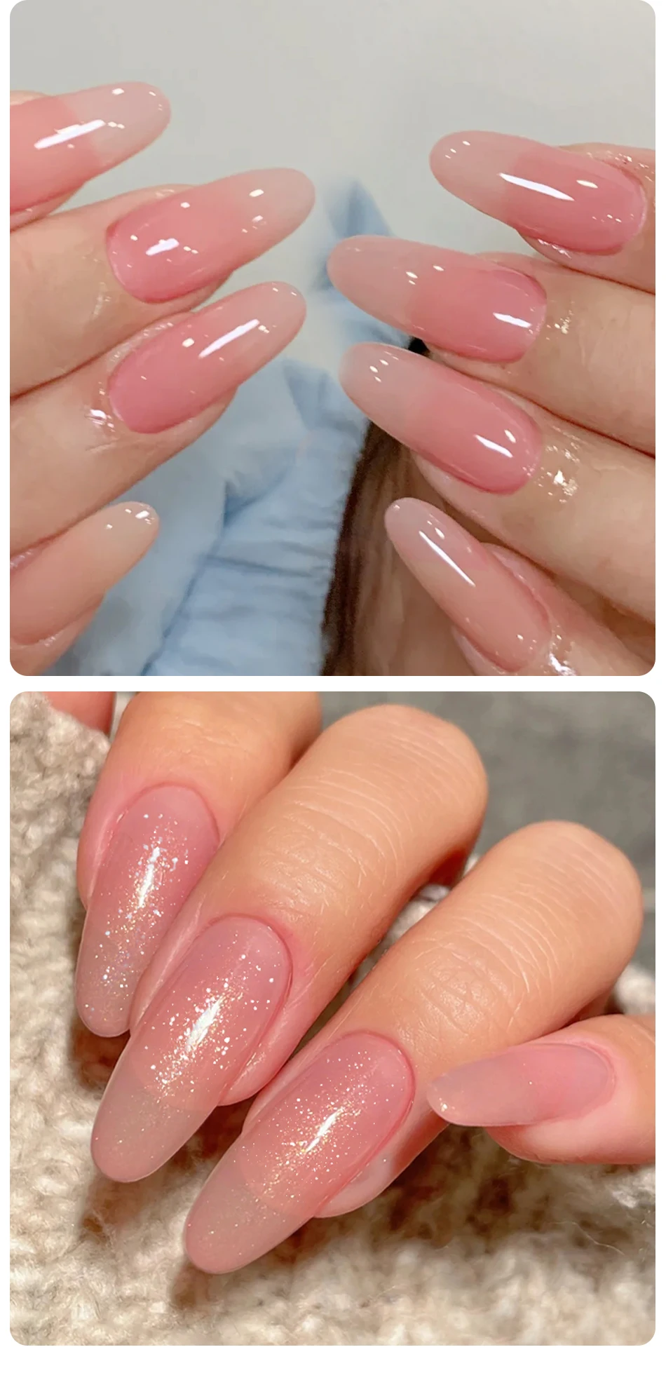 UR SUGAR 15 ml Jelly Nude Gel Nagellack Hellrosa Durchscheinende Farbe Soak Off UV LED Gel Lack Nail Art DIY Mode Maniküre – Detail 8