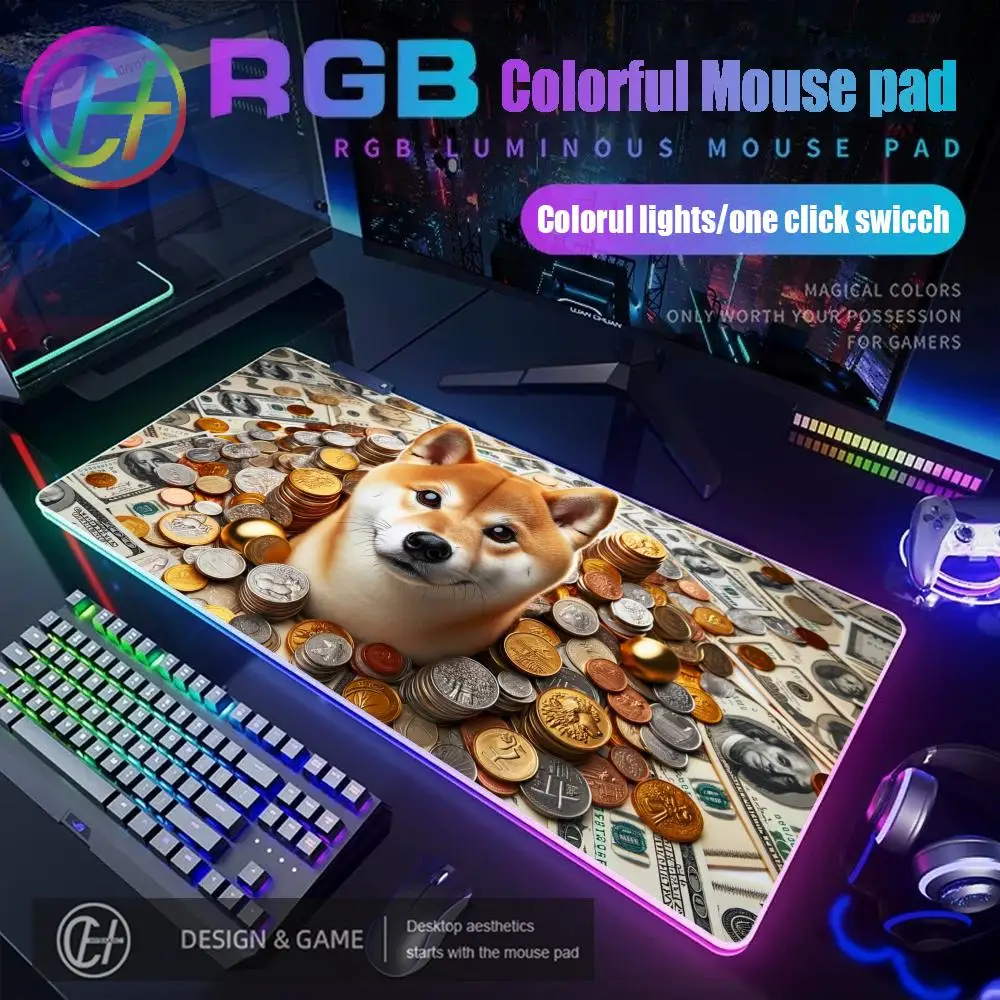 

Double Sided Mouse Pad RGB Gaming Mouse Pad Desk Mat HD Gamer Large LED Light XXL MousePads PC Computer Carpet