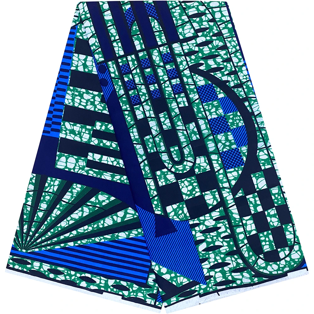 Newest Quality African  Wax Fabrics Soft Ankara Printed Wax Materials 6Yards/Pcs Sewing For Lady Dress