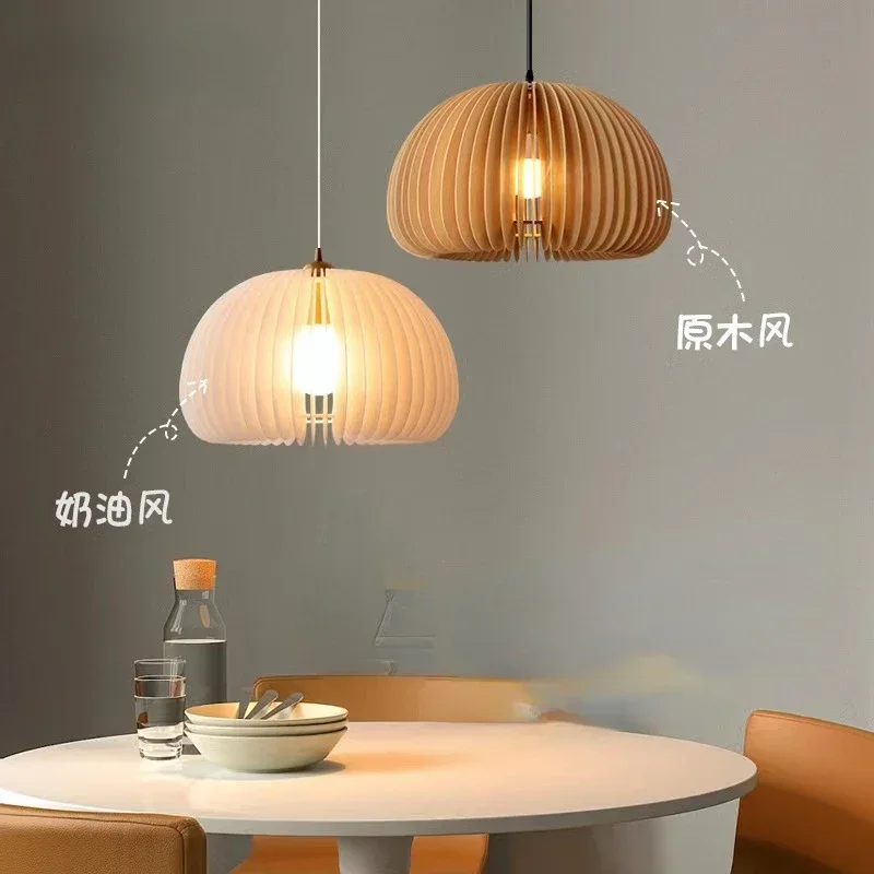 

Japanese Retro Vintage Pendant Lights Pumpkin Restaurant Wooden Hanging Lamp Chandelier Study Bedroom Suspension Pumpkin Lamp