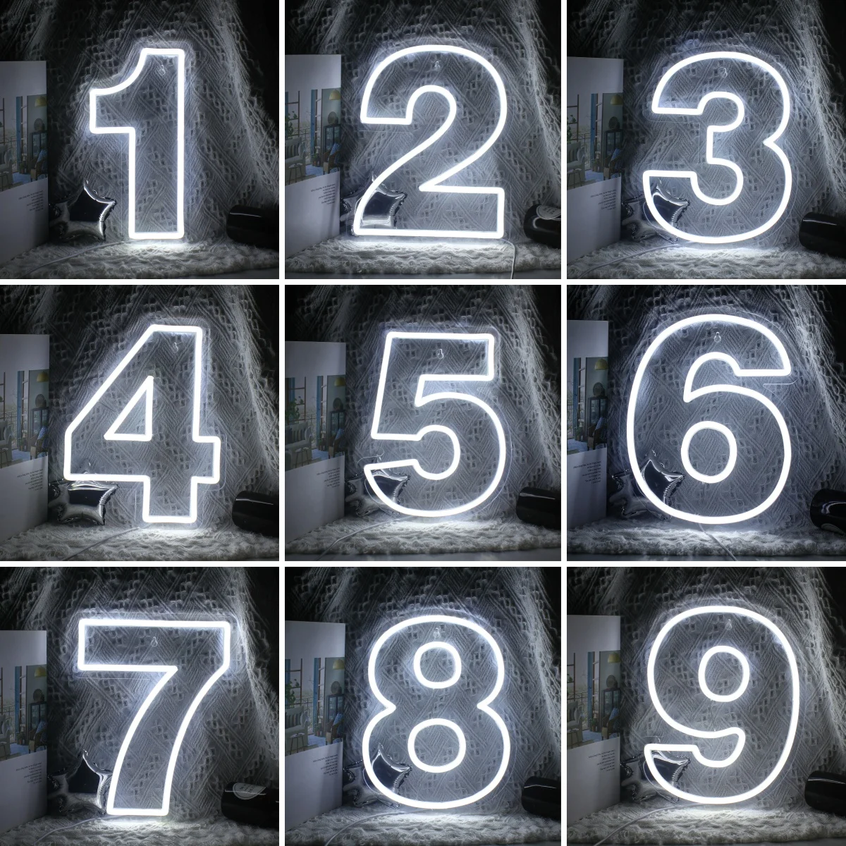 0 To 9 Numbers Neon LED Sign Art Number Neon Lights For Wall Decor Wedding Birthday Party Room Decoration USB Light Up Sign Lamp