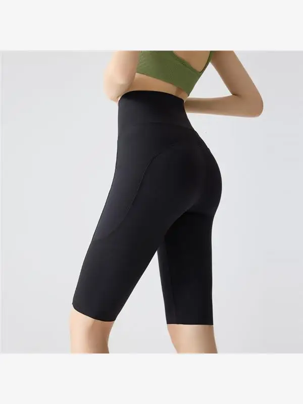 

Women's Yoga Pants Summer Qui Dry Thin High Waist ark Skin orts Outdoor Sports orts Anti-Light Five-Quarter Cycling P...