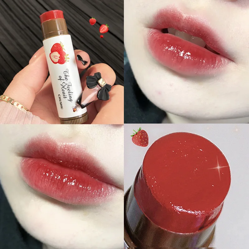 Fruity ลิปบาล์ม Moisturizing Lip Gloss ธรรมชาติอุณหภูมิเปลี่ยนสีลิปสติกราคาถูกแต่งหน้าเครื่องสำอาง Lip Skin Care