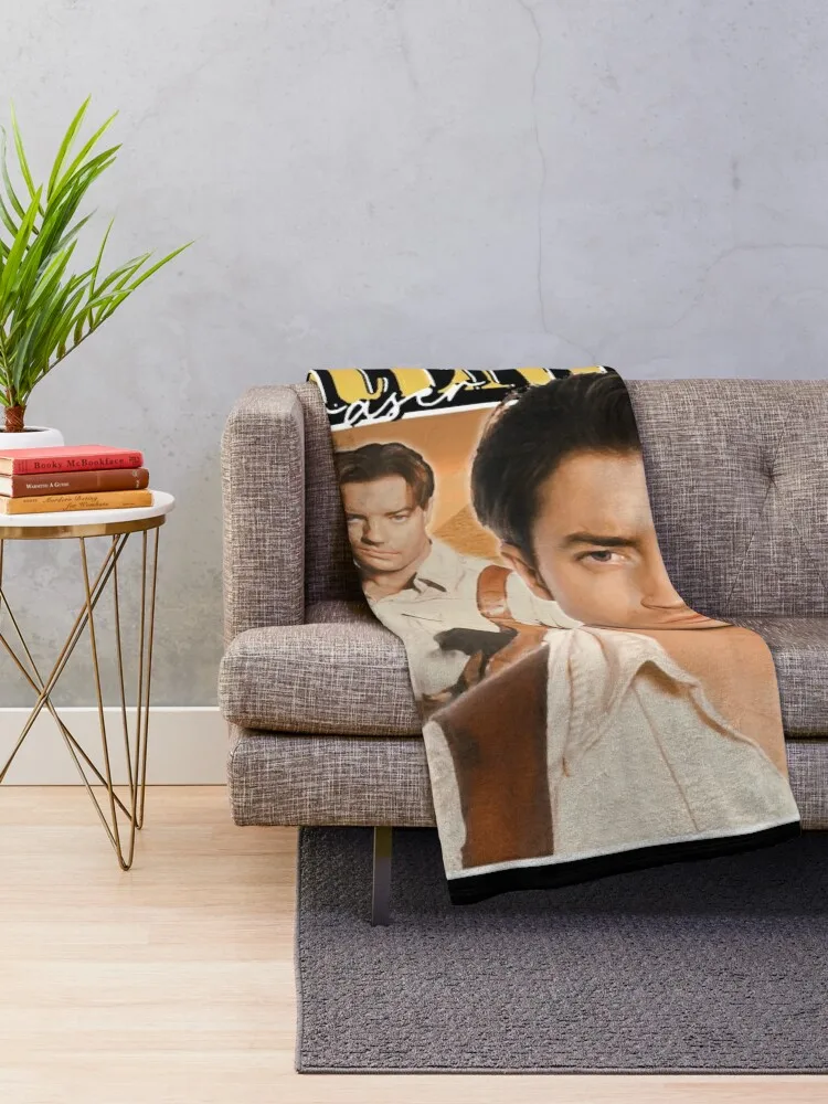 Brendan Fraser 90s style Throw Blanket Retros Summer Stuffeds Blankets