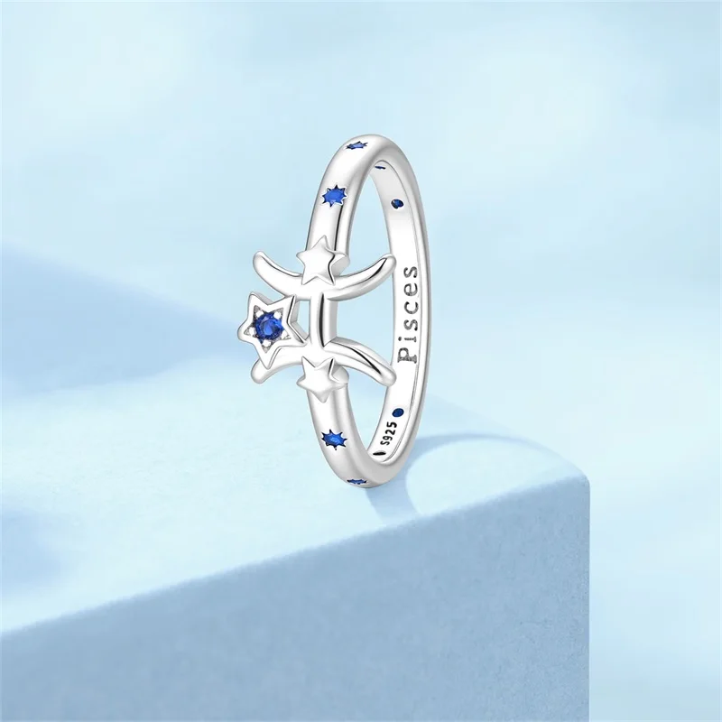 2026 Popular 925 Sterling Silver Pisces Ring High Quality Original For Women Girls Fine Birthday Graduation Pretty Jewelry Gifts