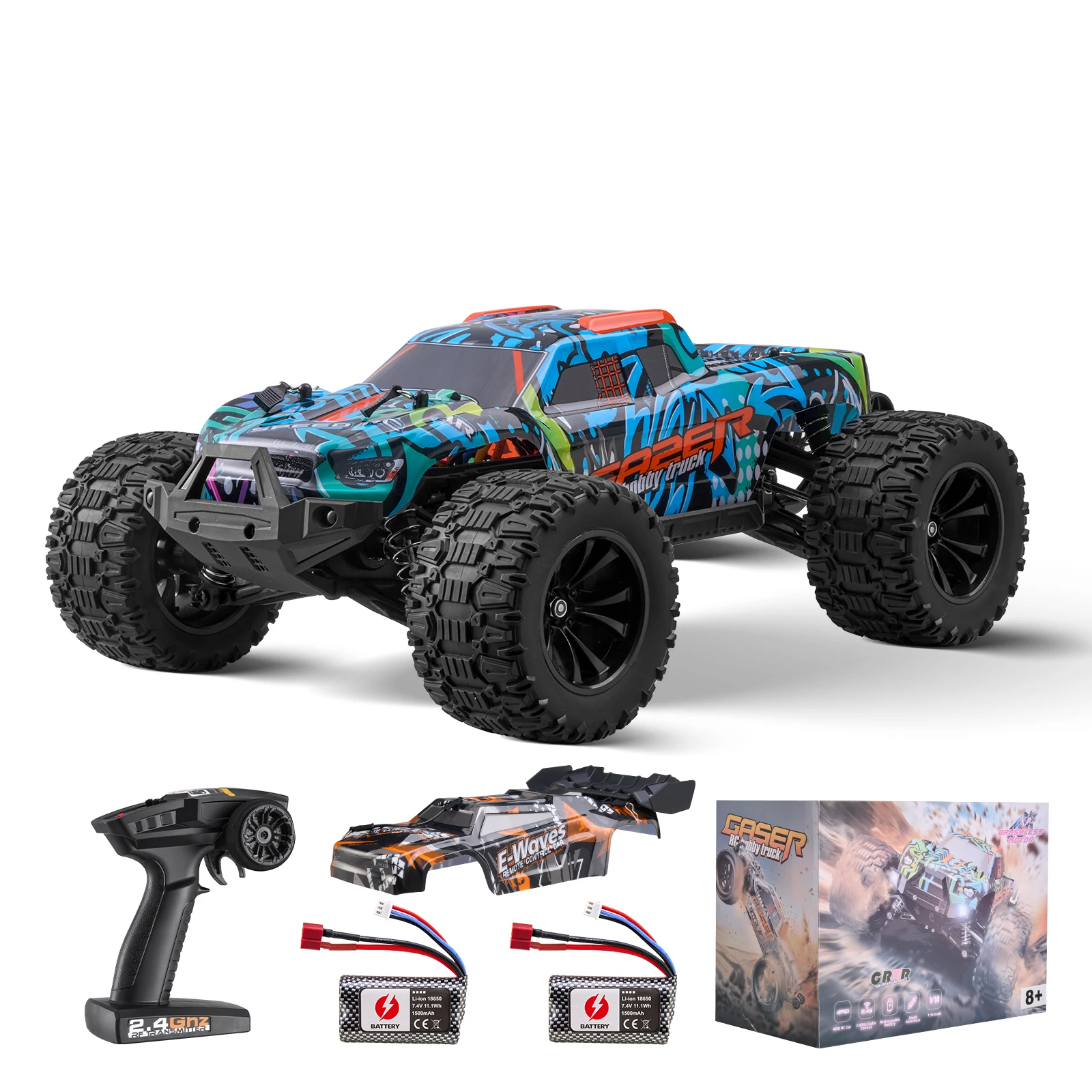 

SucceBuy 1:14 42KM/H 4WD RC Car with Adjustable Speed Remote Control Off-Road Truck Drift Monster for Kids Boys Hobby Toys Gifts