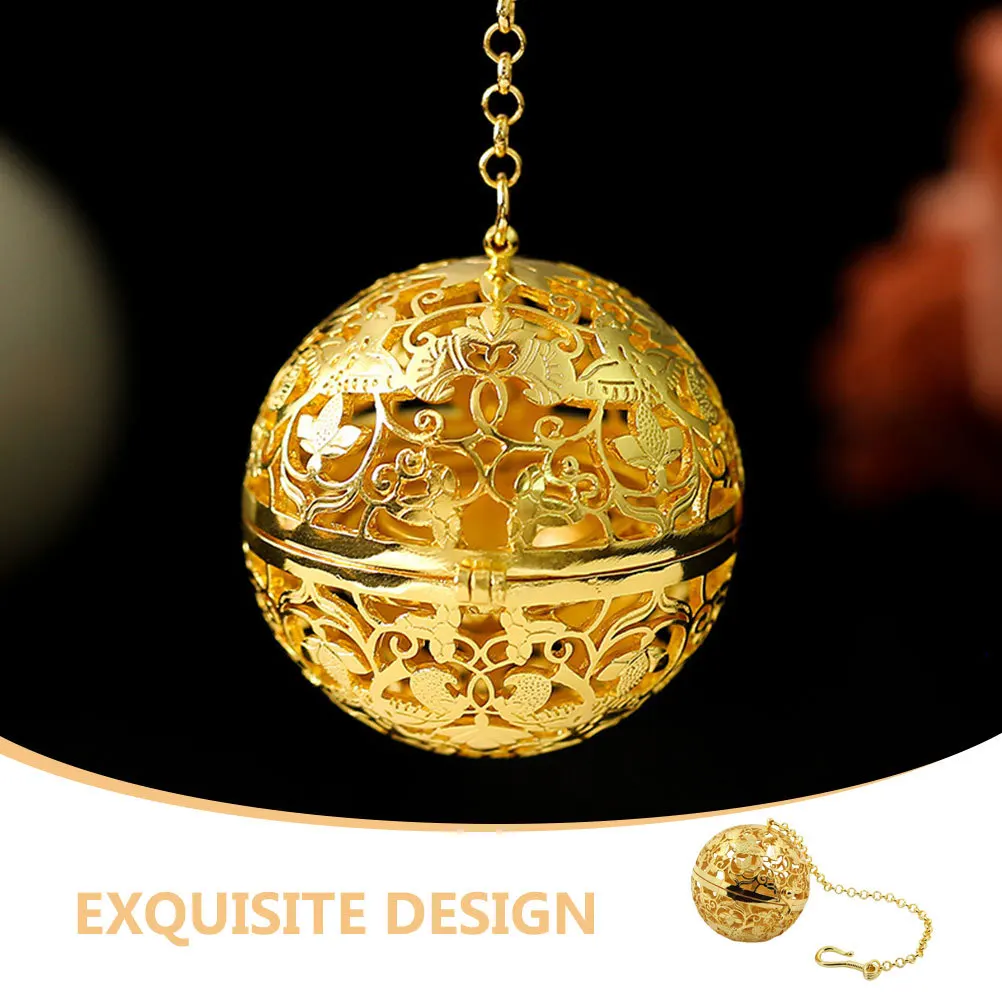 

Aroma Pendant Brass Retro Decorative Aromatherapy Diffuser Balls Pendant for Home Car Essential Oil Stress Relief Gift