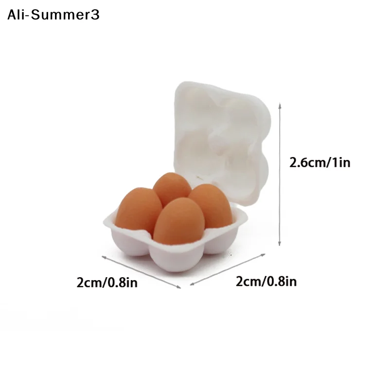 

【S63】1 Set 1:12 Dollhouse Mini Eggs with Egg Tray Simulation Food Toy for Children's Dollhouse Store Shop Decoration Accessories