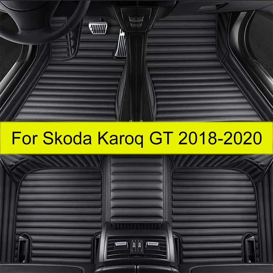 Car Floor Mats For Skoda Karoq GT 2018 2019 2020 Custom Auto Foot Pads Automobile Carpet Cover Interior Accessories