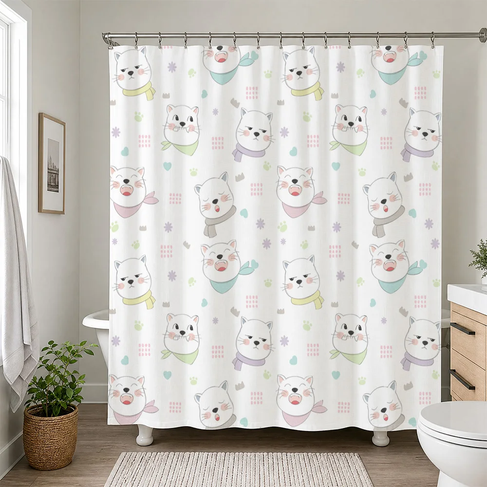 Cute Panda Cartoon Shower Curtain Waterproof Bathroom Liner for Kids Decor Home Shower Curtain Panel Accessories Bathroom Gifts