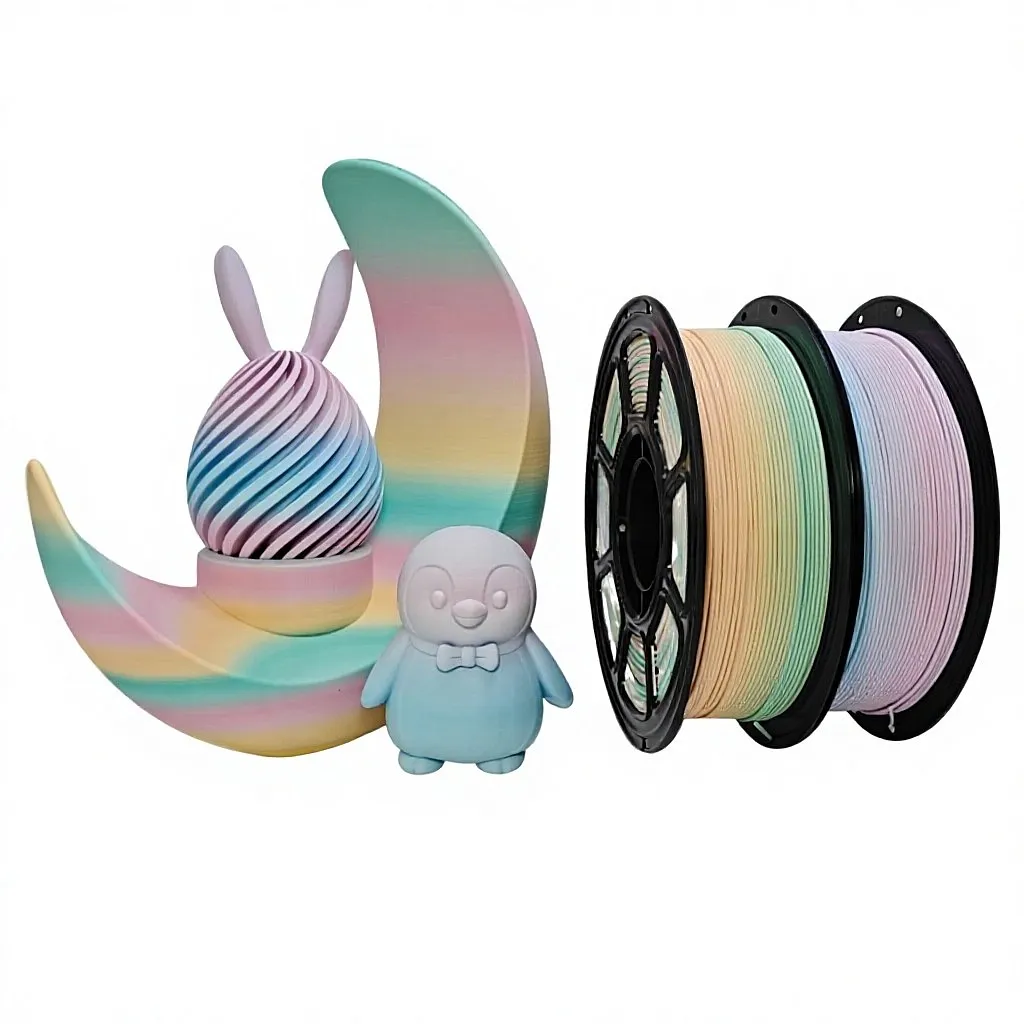 Oem Manufacturing 3d Printer Filament Plastic PLA Matte Gradient Rainbow 1.75mm Universal 1KG Made in China