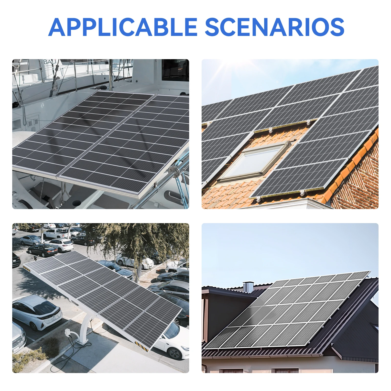 WERCHTAY 200 واط لوحة طاقة شمسية 12 فولت لوحة طاقة شمسية أحادية البلورية 18BB خلايا وحدة عالية الكفاءة RV مركبة بحرية قافلة خارج الشبكة