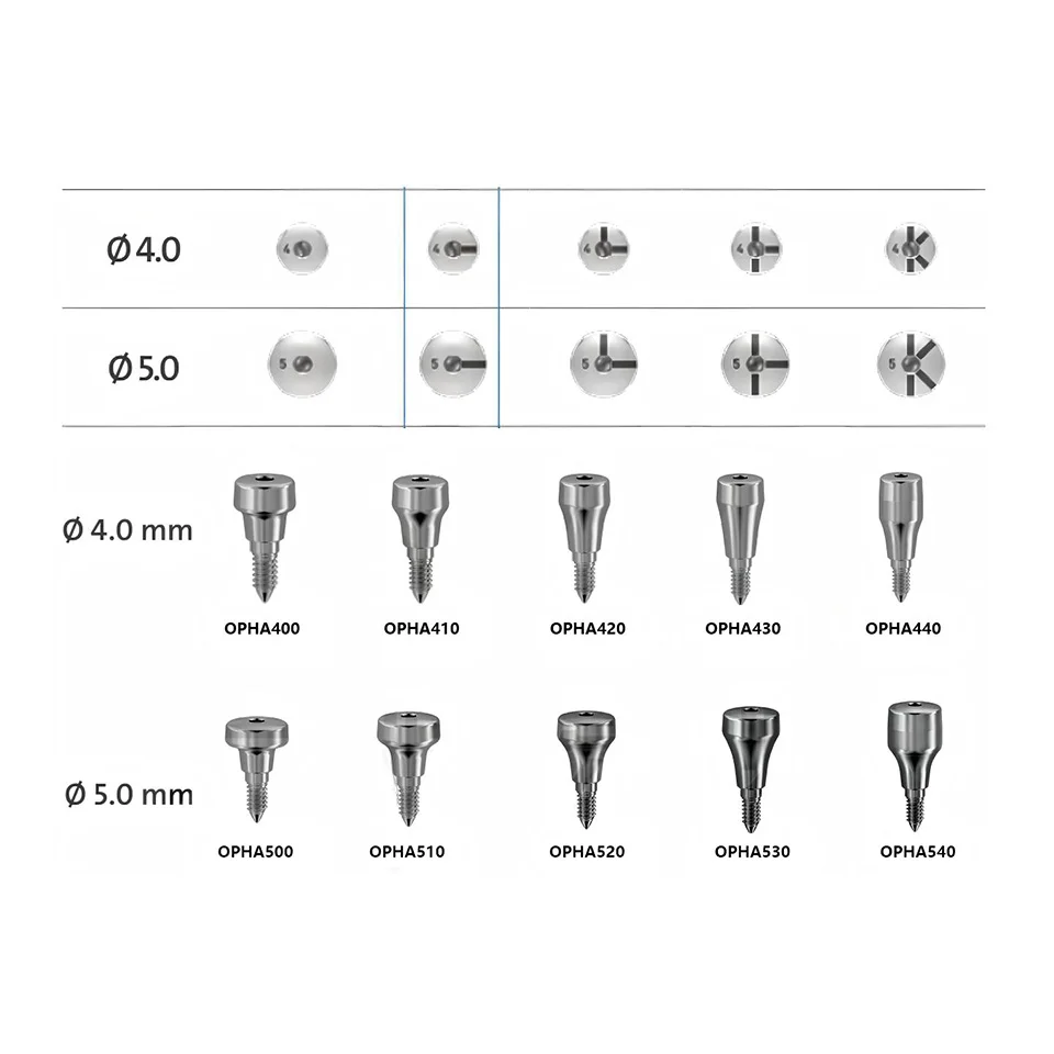 10Pcs Dental Implant Healing Abutments Gingival Shapers For Anthogyr High Bright Gloss Titanium Alloy Restorative Material Tool
