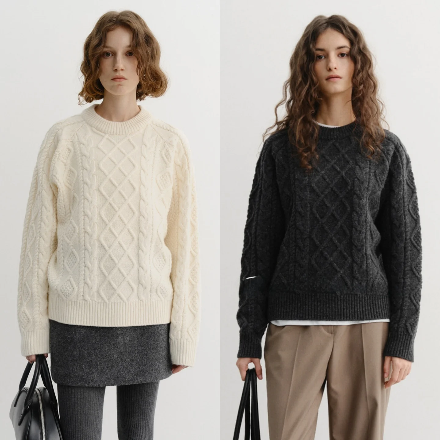 

Корейский вязаный шерстяной свитер круглого цвета Ne для поездок на работу, универсальный длинный свек, мягкий поворотный цветочный дизайн, женский модный топ