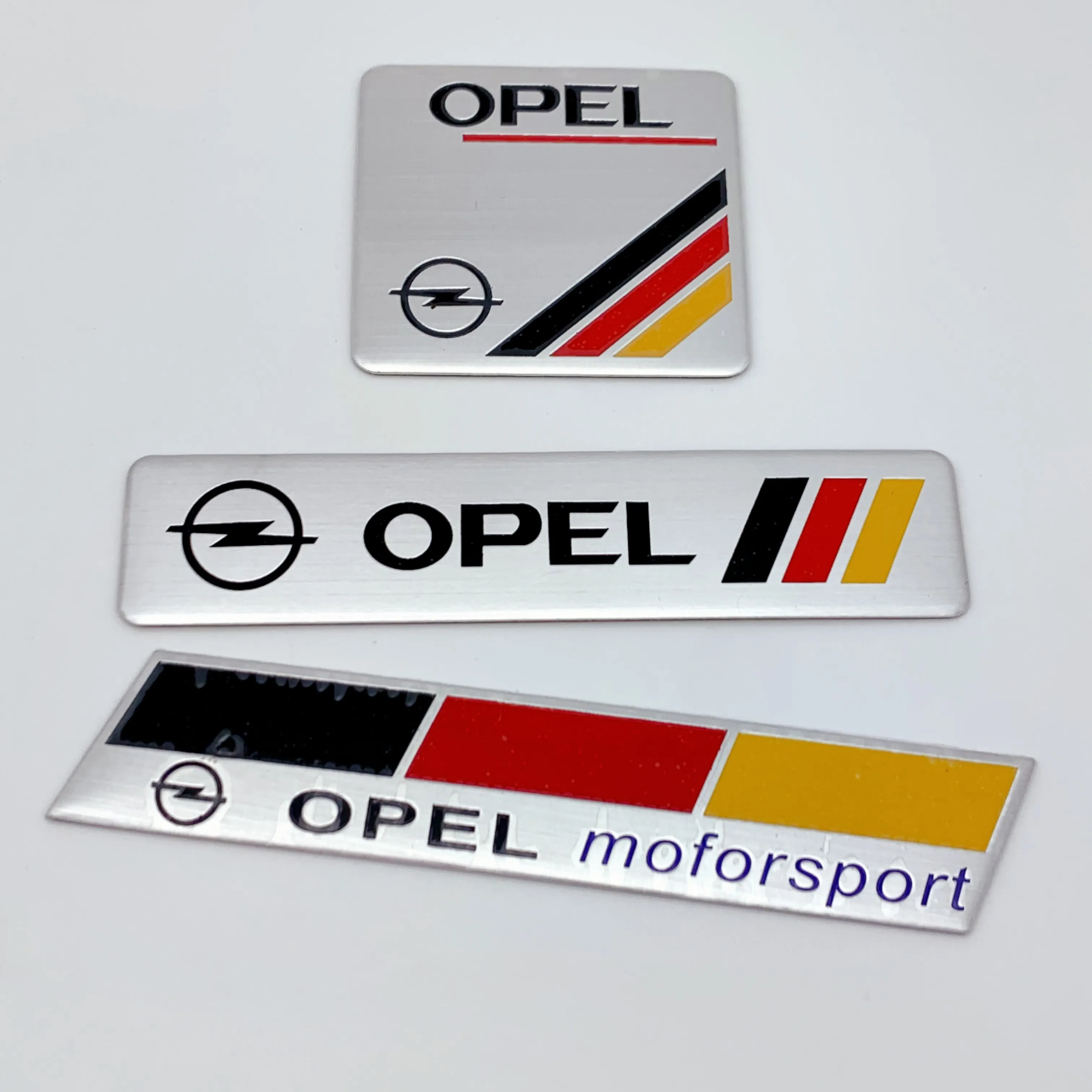 1pcs OPEL Aluminum English Letter Car Sticker For OPEL Corsa Rectangular Square Rear Trunk Side Body Modified Accessories Decal