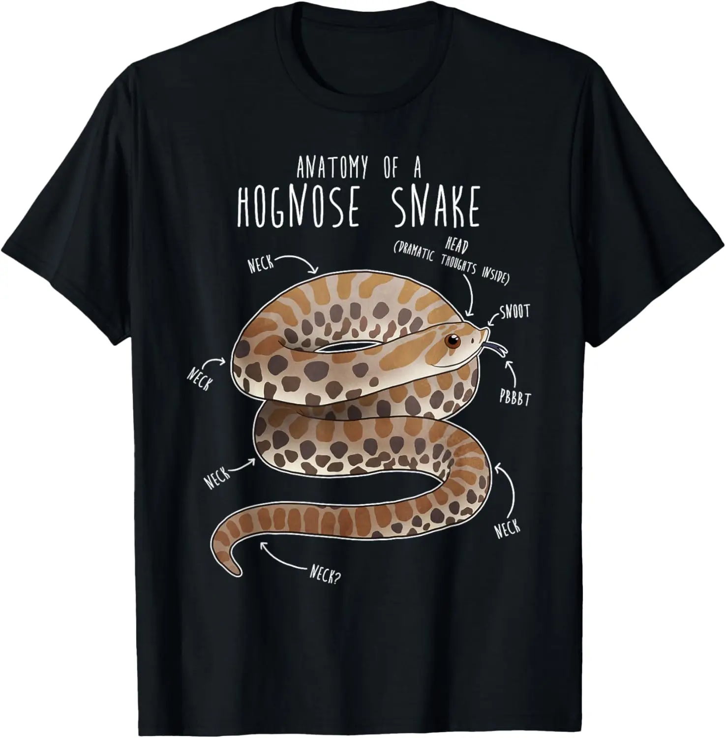 

Anatomy of a Hognose Snake, Funny Pet Reptile Animal Lover T-Shirt