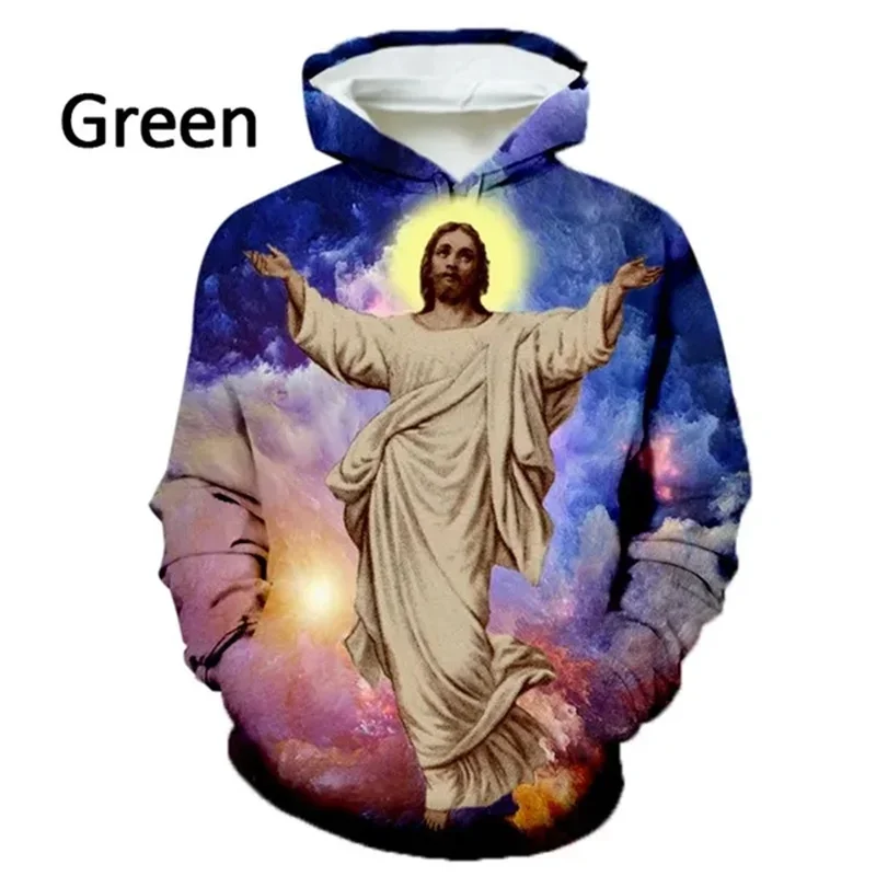 

God Jesus Graphic New in Hoodies & Sweatshirts 3D Printed Christian Faith Cross Hoodie for Men Women Casual Pullover Sweatshirt