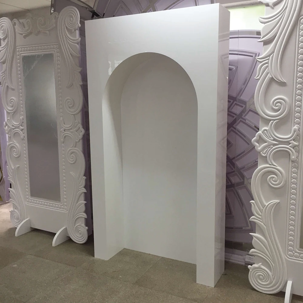New Design Modern Acrylic Rectangle Stage Arch Wedding Backdrop Panel  Stand Backdrop
