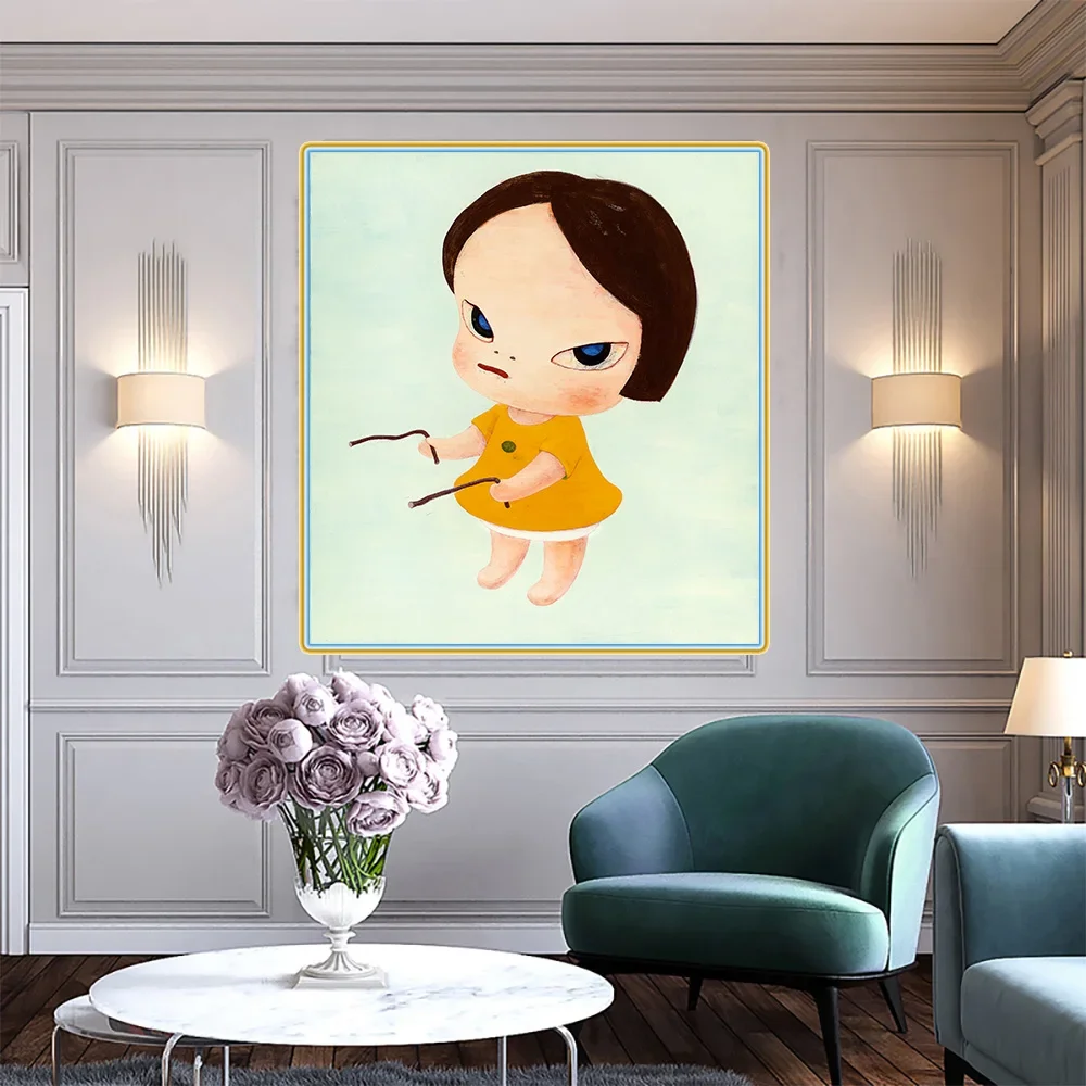 Yoshitomo Nara《looking for a Treasure》Canvas Art Oil painting Artwork Poster Picture Modern Wall decor Home Decoration