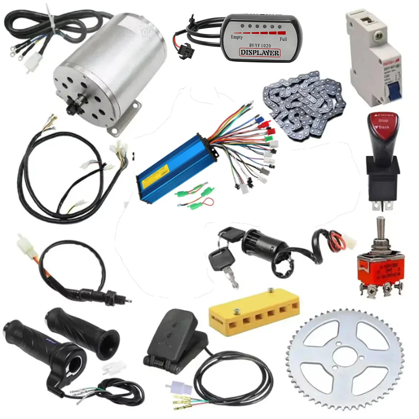 

48V 1800W Brushless Motor Speed Controller Sprocket Wiring Harness Kit For ATV Go Kart Buggy Quad Motorcycle 4 Wheelers