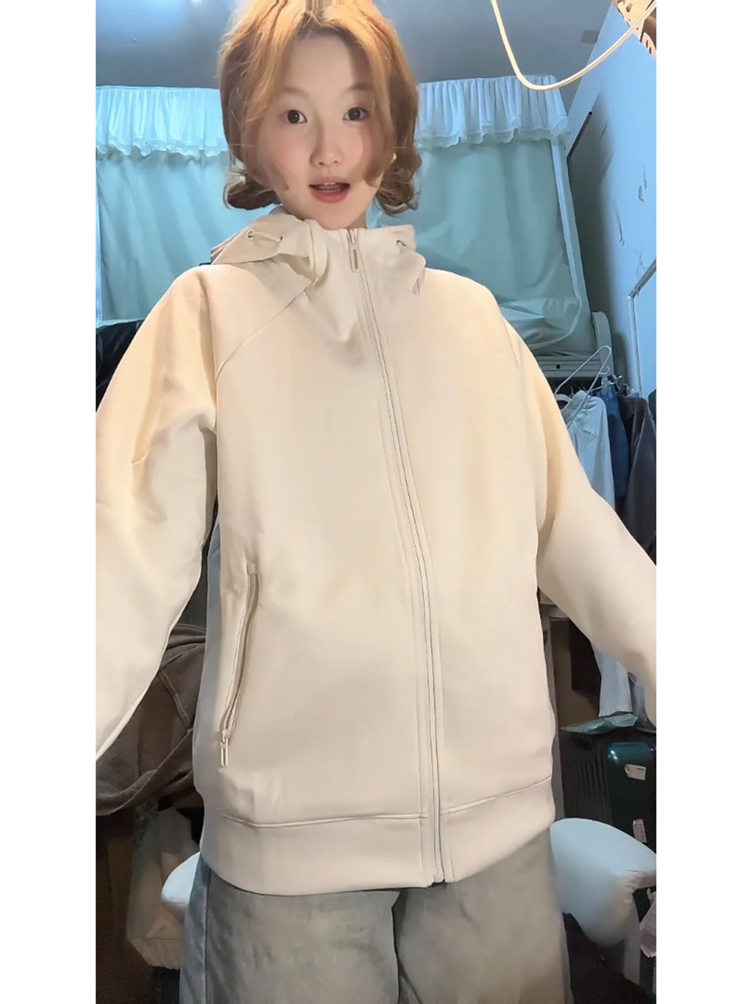 

Cleanfit Liquid Cotton Smooth ort Hoodie Women's Cardigan Sweater Autumn Winter Non-Sinking Korean Sle Zipper Closure