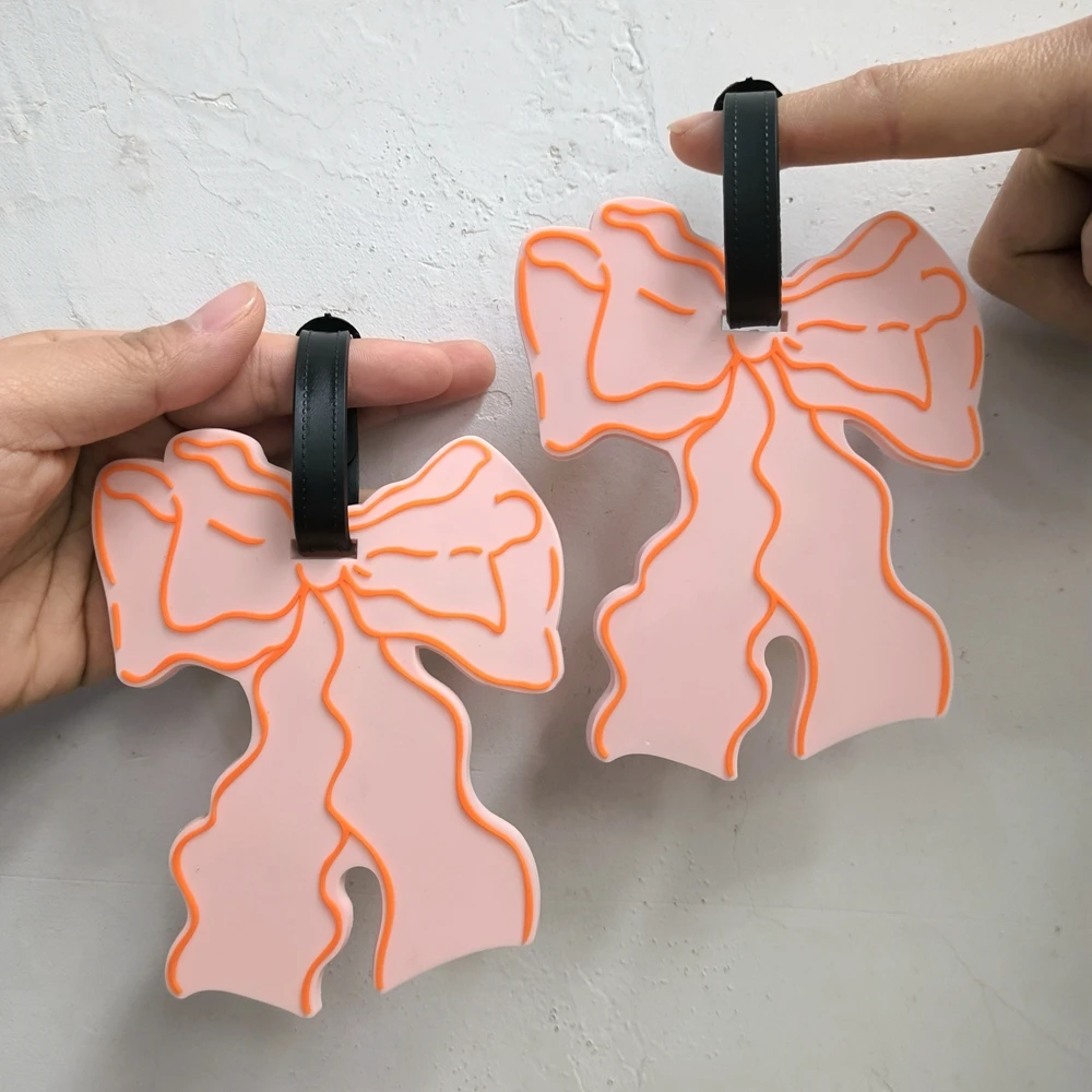 

1 piece bow luggage tag pendant, travel airport luggage anti loss ID tag pendant, essential work name tag