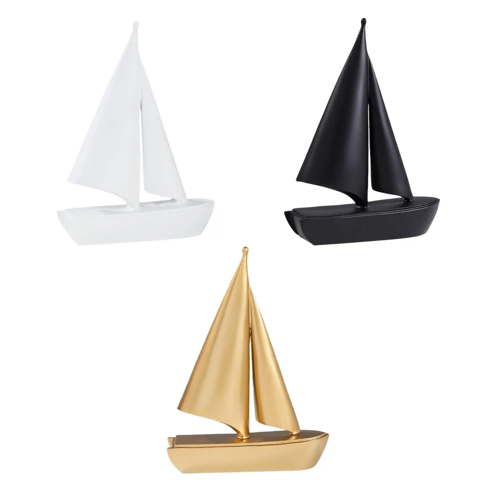 Modern Sailing Boat Figurine Collectable Sailboat Model Creative Sailing Ship Statue for Anniversary Cabinet Desk Decorations