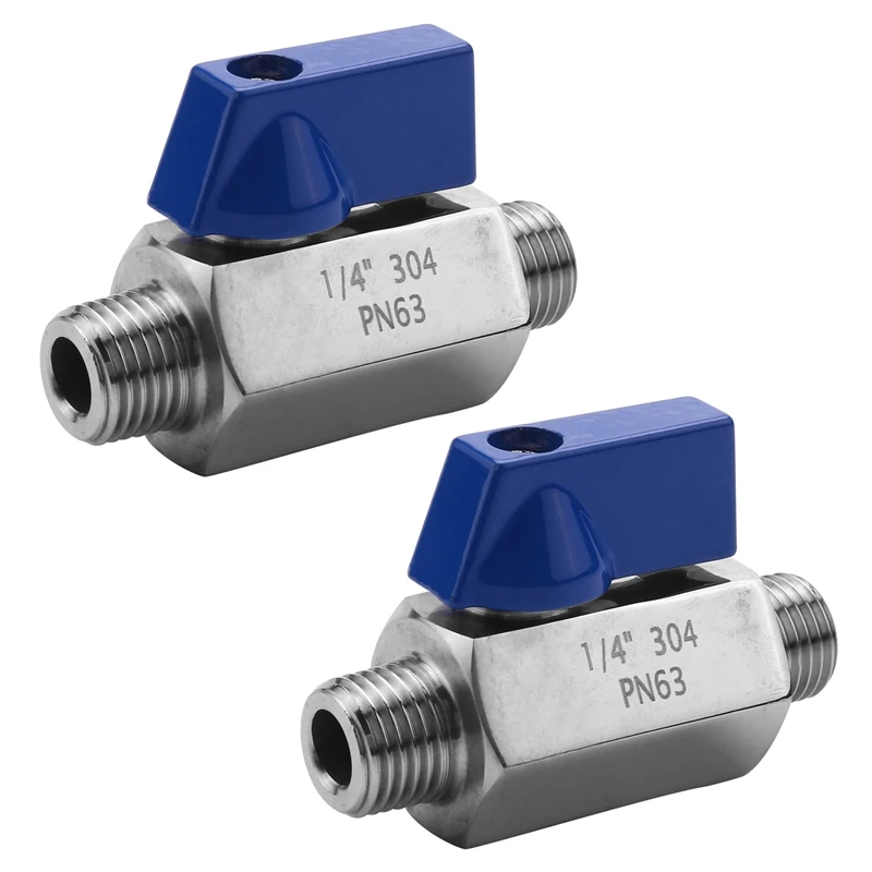 

HLZS-2X Stainless Steel Ball Valve - 1/4 Inch NPT Thread Male Small Mini Ball Valve (1/4Inch Male&Male)