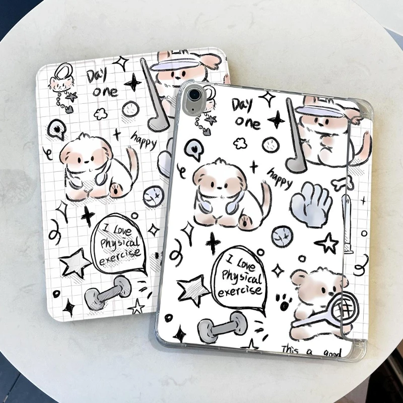 

Tablet Protective Cover for IPad 10.2 8th 9th Gen Ipad 10th Generation Case Air 2/3 10.5 IPad Pro 11 2022 Sports Puppy PC Shell