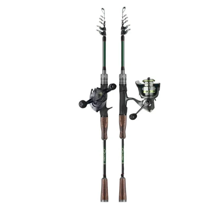 Telescopic Luya Rod Set Full Set of Portable Ultra Light Carbon Long Throw Sea Rod Vibration Slide Drift Super Hard