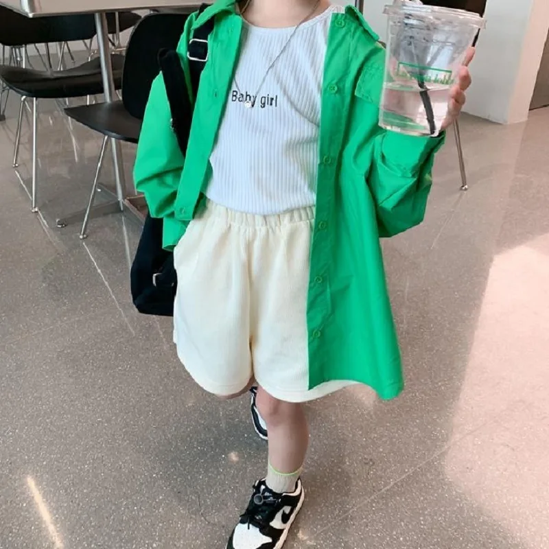 Fashion Baby Girl Boy Shirt Long Loose Infant Toddler Child Blouses Outfit Oversized Spring Autumn Summer Baby Clothes 1-12Y