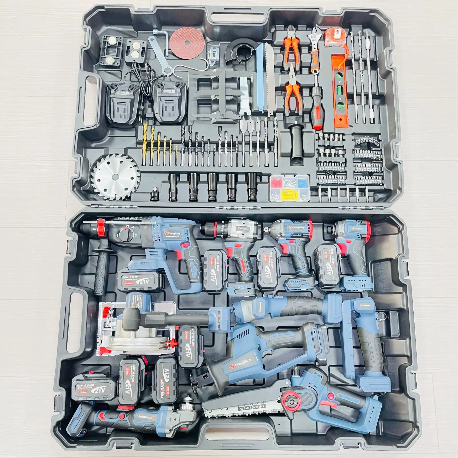 

Lithium battery brushless tools 10-piece set of power tools