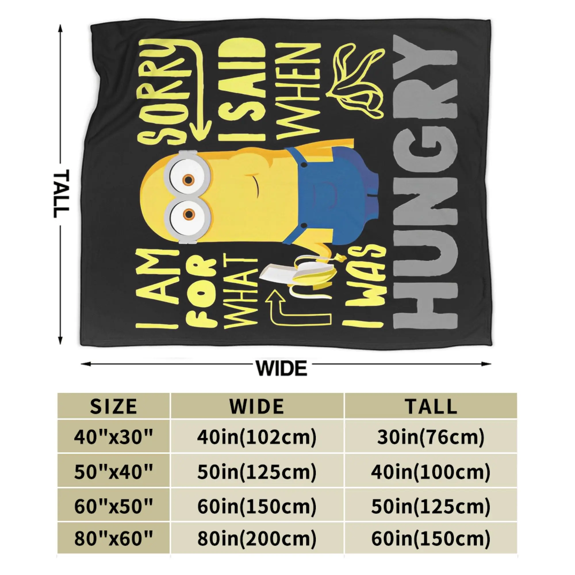 M-Minions كيفن آسف لما قلت جائع بطانية دافئة السفر أفخم رمي بطانية الجمالية الفانيلا المفرش أريكة غطاء سرير