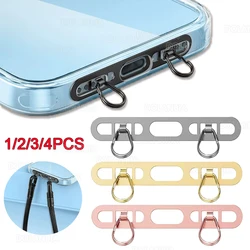 New Mobile Phone Lanyard Patch Side Hanging Stainless Steel Clip Double Buckle Phone Straps Gasket Metal Connect Piece for iPhon