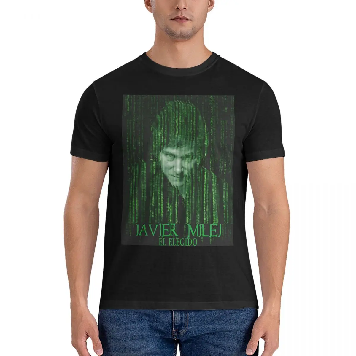 

Javier Milei Men's T Shirt The Matrix Casual Tee Shirt Short Sleeve O Neck T-Shirts 100% Cotton Graphic Printed Tops