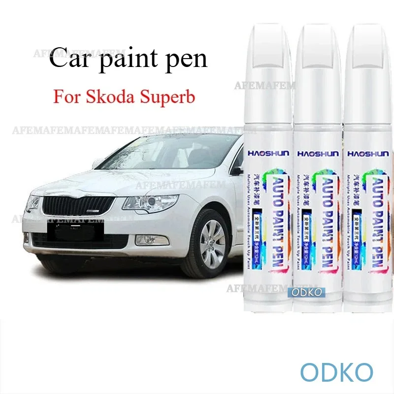 For Skoda Superb Car Paint Pen Scratch Repair Artifact Candy White Original Car Paint Midnight Blue Spot Pen For Car Scratches