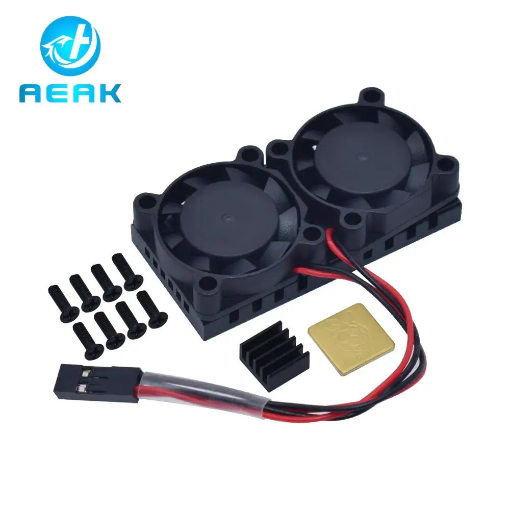 Raspberry Pi 4 Model B,3B+ Dual Fan with Pi 4B Heatsink Kit, Cooling Fan Kit with Tape for Raspberry Pi 4B / 3 B+