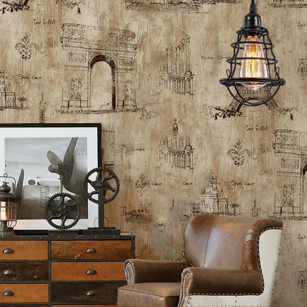 

Iron Cage Pendant Light Hanging Lamp Retro Industrial Style Ceiling Fixture Durable Home Bar Restaurant Lighting Easy Install