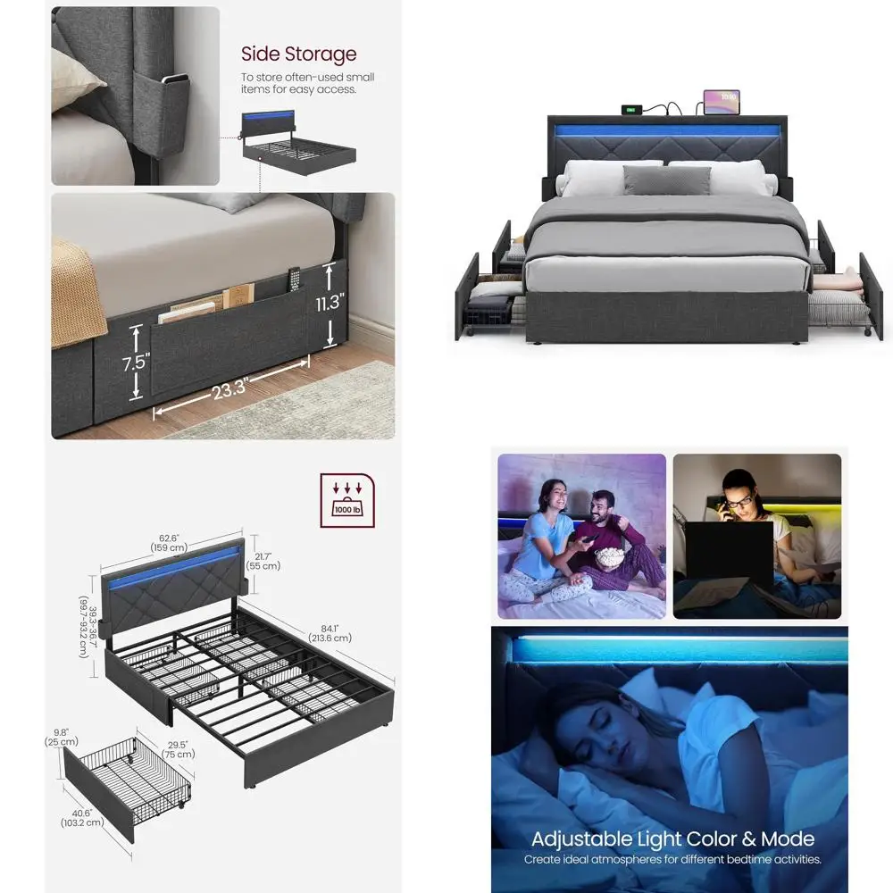 Vasagle Led Bed E Q…